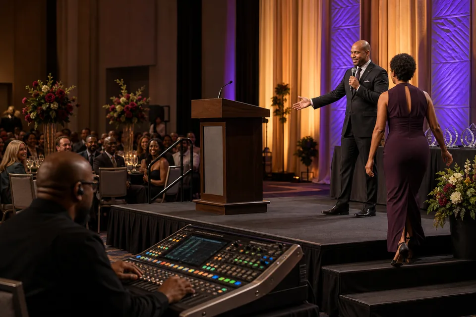 Representative awards program with a dedicated MC and sound engineer